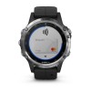 Montre Fenix 5 Plus Garmin - Silver noire avec bracelet noir