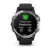 Montre Fenix 5 Plus Garmin - Silver noire avec bracelet noir