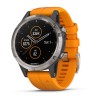 Montre Fenix 5 Plus Garmin - Titane Sapphire noire avec bracelet orange vif