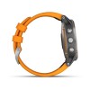 Montre Fenix 5 Plus Garmin - Titane Sapphire noire avec bracelet orange vif