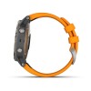 Montre Fenix 5 Plus Garmin - Titane Sapphire noire avec bracelet orange vif