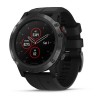Montre Fenix 5X Plus Garmin - Black Sapphire noire avec bracelet noir