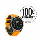Garmin Fenix 8 Watch - 43mm, AMOLED, Sapphire, Soft Gold with Ash Gray Strap