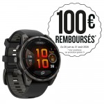 Garmin Fenix 8 Pro Watch - 47 mm - AMOLED, Sapphire, Titanium, Carbon Gray DLC, black/pebble gray silicone strap