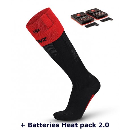 Chaussettes chauffantes fines Heat Sock 7.1 toe cap Lenz + Batteries Heat pack 2.0