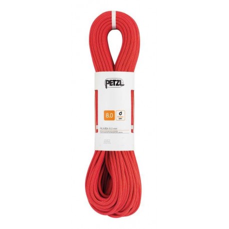 Rumba 8,0 mm corda d'alpinisme i escalada de diversos passos Petzl - vermell