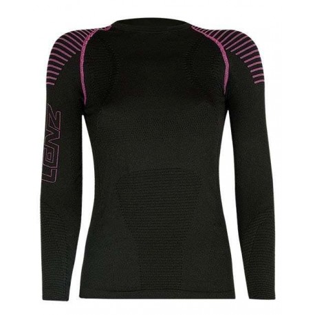 Camisola desportiva de manga comprida para mulher, compressão, respirável e anti-odor - frente