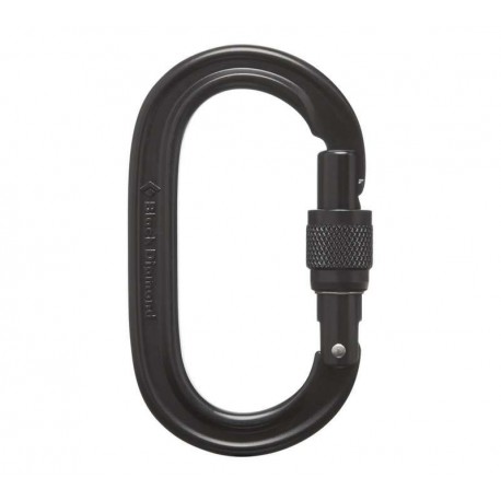 Mousqueton Oval Keylock Screwgate Black Diamond - Dubh