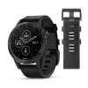 Fenix 5 Plus Sapphire, Black avec bracelet en cuir noir