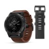 Fenix 5x Plus Sapphire, Gray avec bracelet en cuir marron