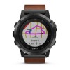 Fenix 5x Plus Sapphire, Gray avec bracelet en cuir marron