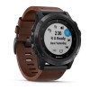 Fenix 5x Plus Sapphire, Gray avec bracelet en cuir marron
