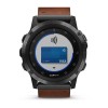 Fenix 5x Plus Sapphire, Gray avec bracelet en cuir marron