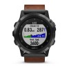 Fenix 5x Plus Sapphire, Gray avec bracelet en cuir marron