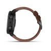 Fenix 5x Plus Sapphire, Gray avec bracelet en cuir marron