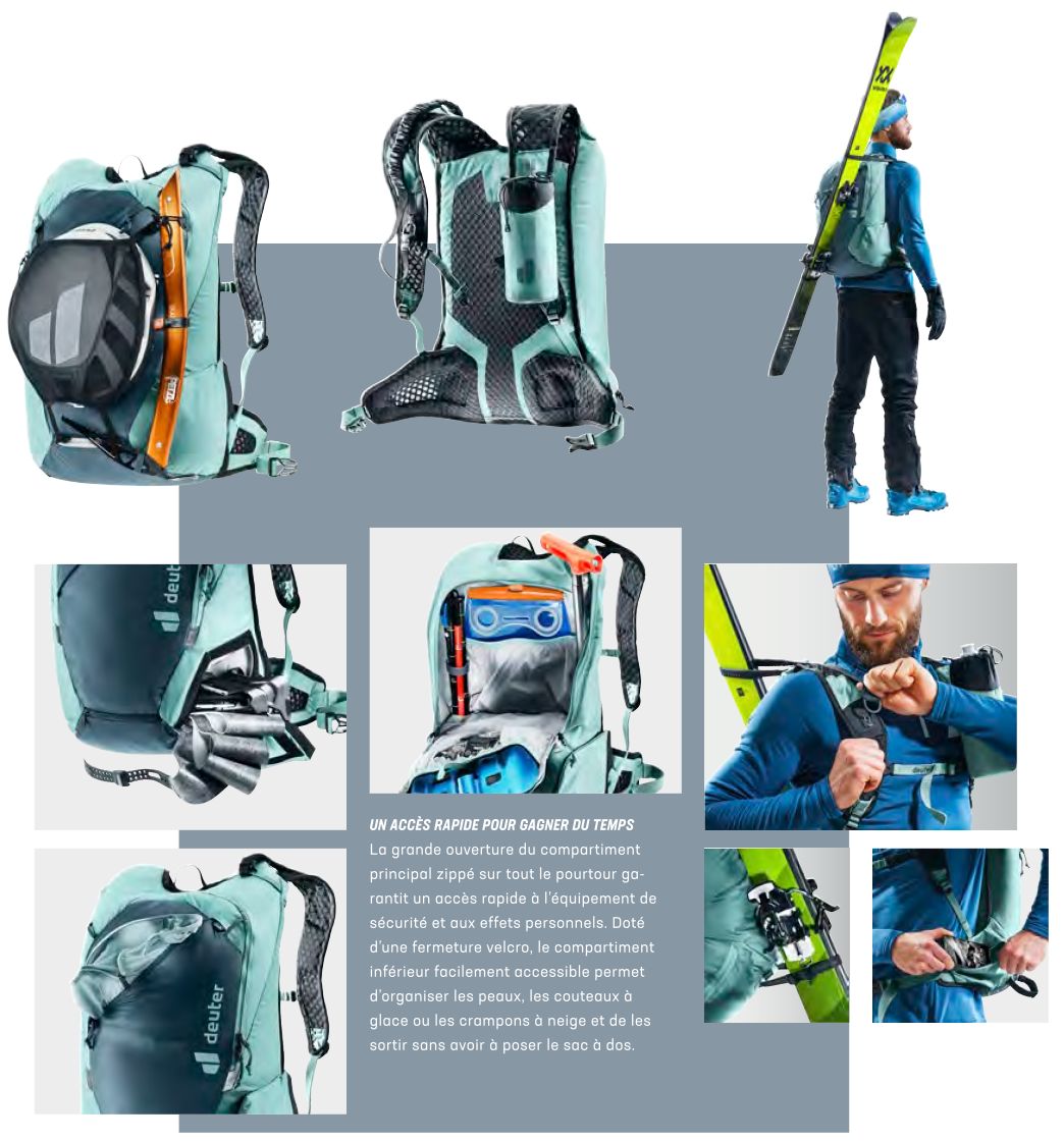 Saintr&eacute;ithe teicni&uacute;la an backpack camchuairte sci&aacute;la Updays Deuter