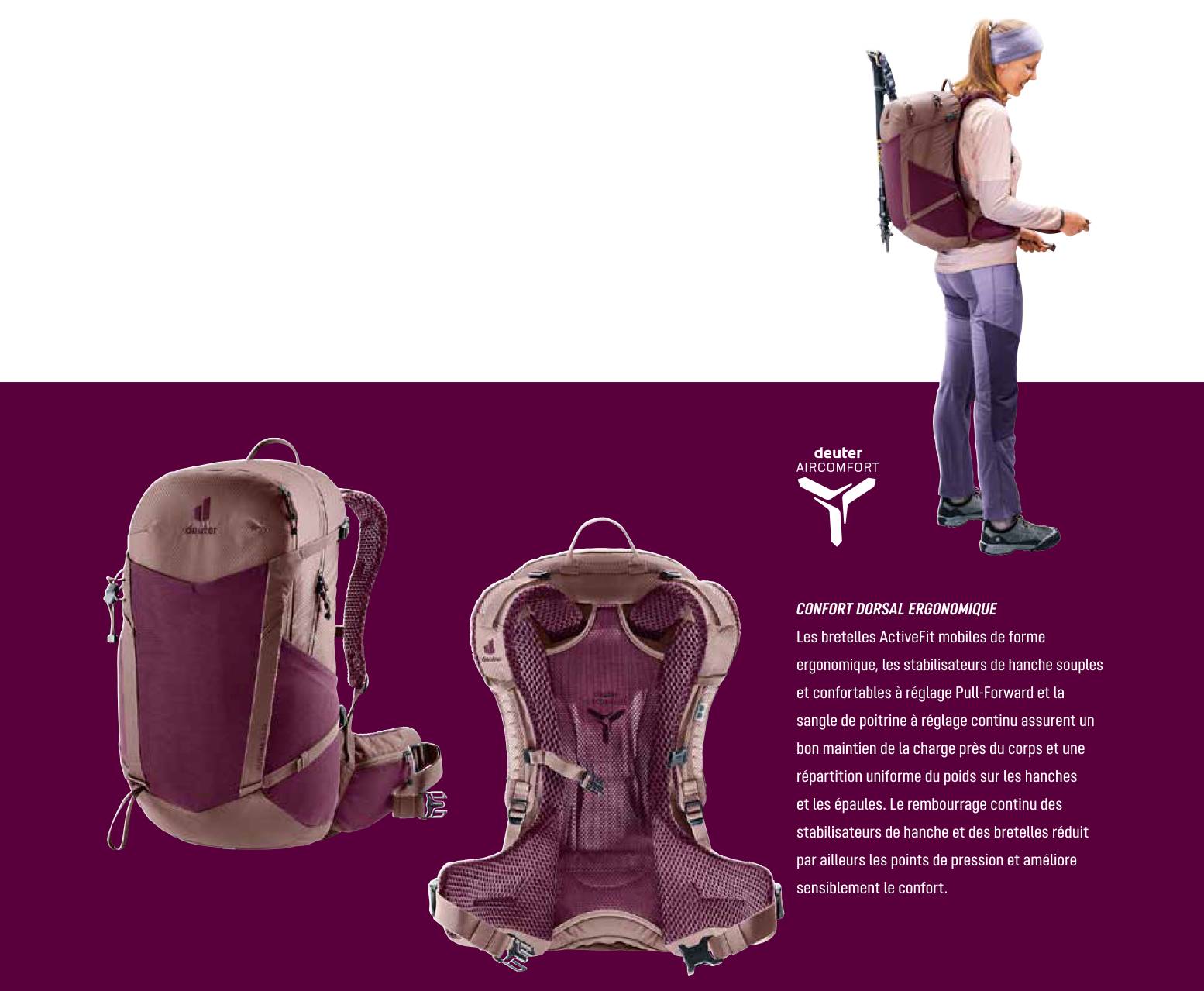 Deuter Futura-ryggs&auml;ck: ergonomisk Deuter Aircomfort-rygg