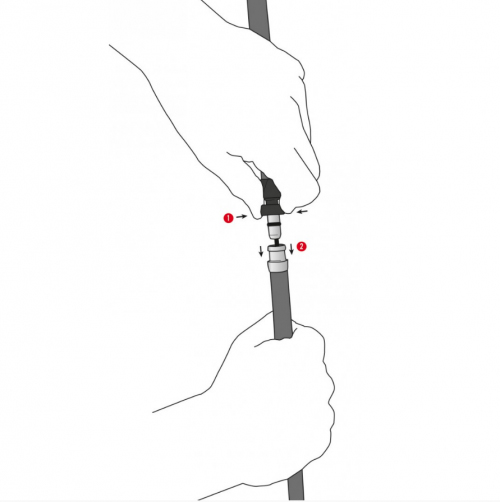 The Guidetti Flashlock, a simple and practical stick folding system