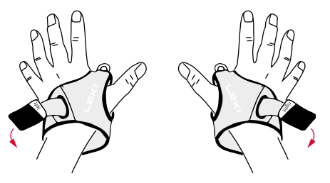 Ajustement des boucles loop des gantelets et des gants de ski sur les poignées Trigger 3D et Trigger S Shark