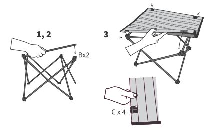 Bivouacテーブルのアセンブリスモールテーブルラカル