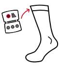 Fixation de la batterie lithium sur les chaussettes chauffantes Lenz