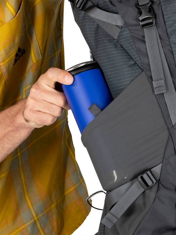 Stratos/Sirrus Osprey backpack: expandable side pockets for water bottles