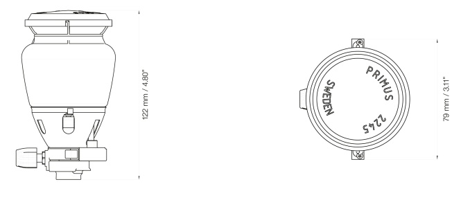 Dimensions de la lanterne EasyLight Primus